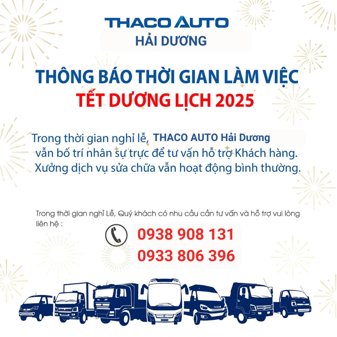 THÔNG BÁO LỊCH LÀM VIỆC TẾT DƯƠNG LỊCH 2025